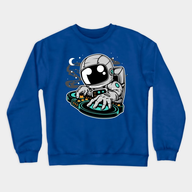 astronaut dj Crewneck Sweatshirt by Mako Design 